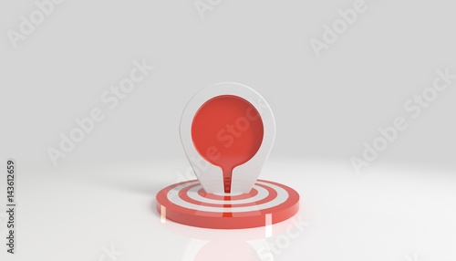hit the target and be on top concept isolated on white 3d rendering
