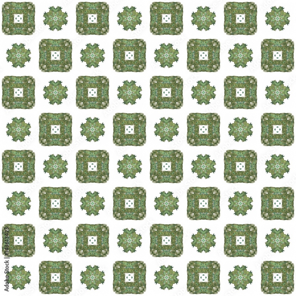 Obraz premium Seamless texture with 3D rendering abstract fractal green pattern