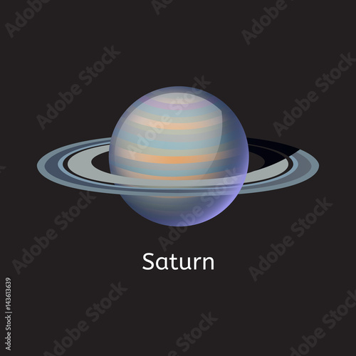 High quality space planet galaxy astronomy saturn universe science cosmos star vector illustration.