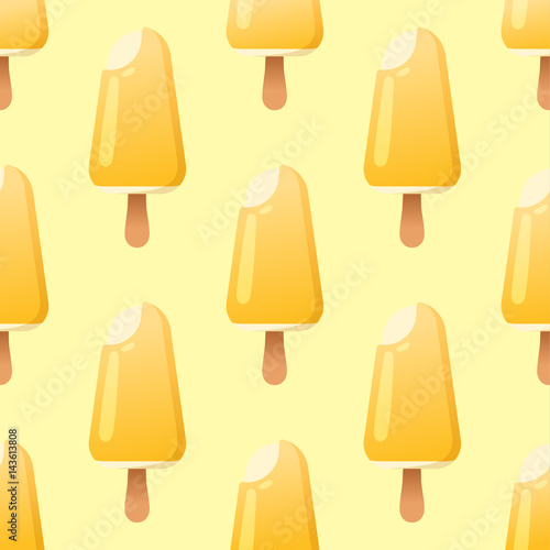fruit ice cream seamless pattern background vector illustration icon isolated cartoon dessert frozen candy flavor design delicious bar party orange