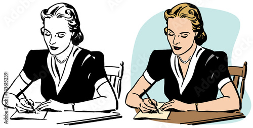 A woman hand writing a letter