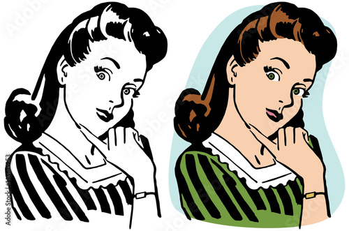 An inquisitive looking woman