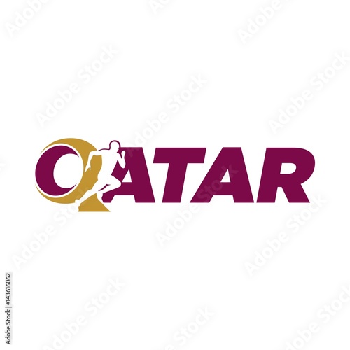 qatar logo vector. athletic logo. run logo.