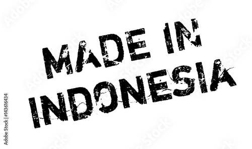 Made In Indonesia rubber stamp. Grunge design with dust scratches. Effects can be easily removed for a clean  crisp look. Color is easily changed.