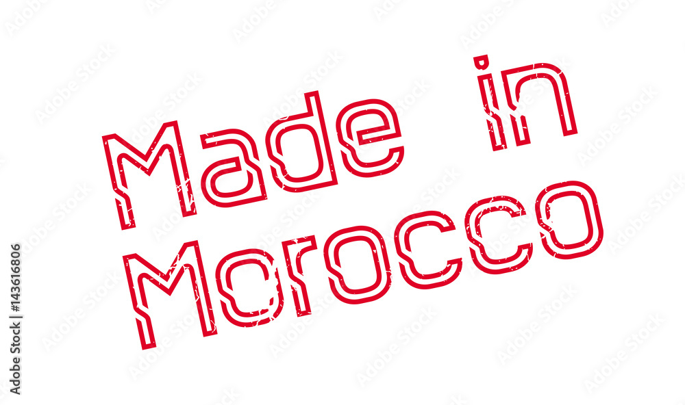 Made In Morocco rubber stamp. Grunge design with dust scratches. Effects can be easily removed for a clean, crisp look. Color is easily changed.