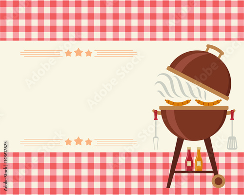 Barbecue party blank invitation
