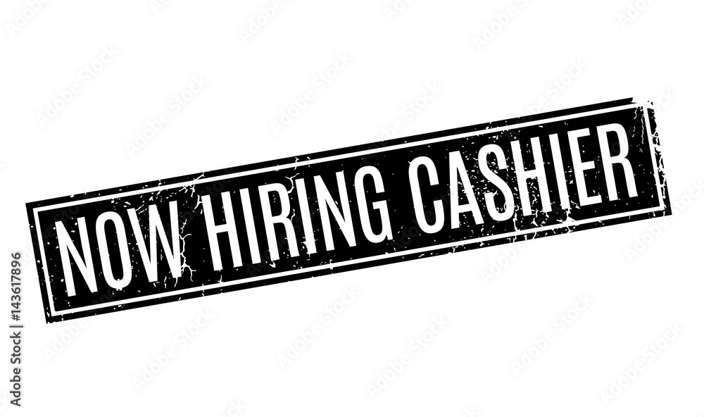 Now Hiring Cashier rubber stamp. Grunge design with dust scratches. Effects can be easily removed for a clean, crisp look. Color is easily changed. Now Hiring Cashier rubber stamp. Grunge design with dust scratches. Effects can be easily removed for a clean, crisp look. Color is easily changed.