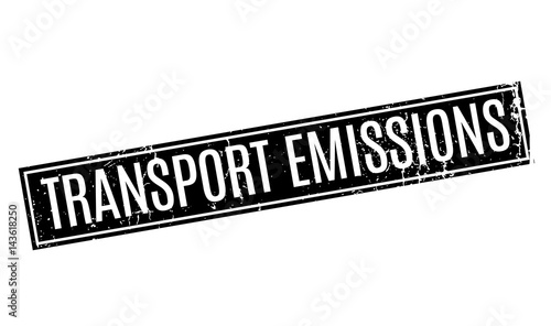 Transport Emissions rubber stamp. Grunge design with dust scratches. Effects can be easily removed for a clean, crisp look. Color is easily changed.