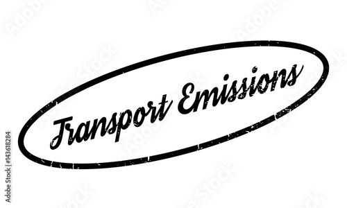 Transport Emissions rubber stamp. Grunge design with dust scratches. Effects can be easily removed for a clean, crisp look. Color is easily changed.