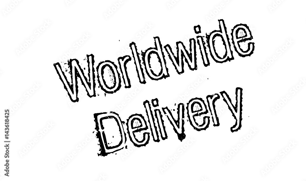 Worldwide Delivery rubber stamp. Grunge design with dust scratches. Effects can be easily removed for a clean, crisp look. Color is easily changed.