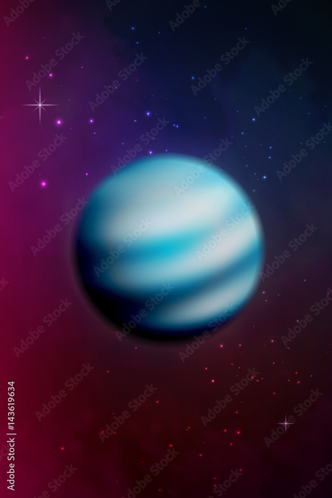 Obraz premium Planet Neptune background. Vector