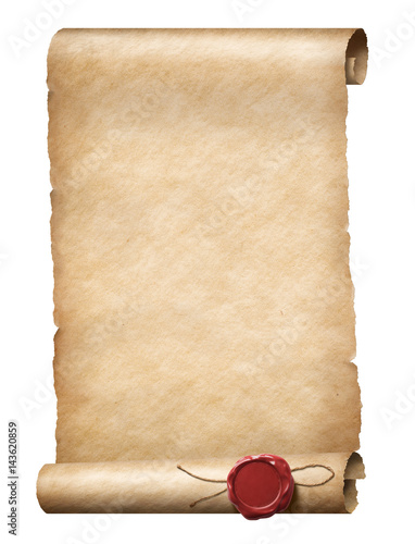 parhment scroll with wax ro...