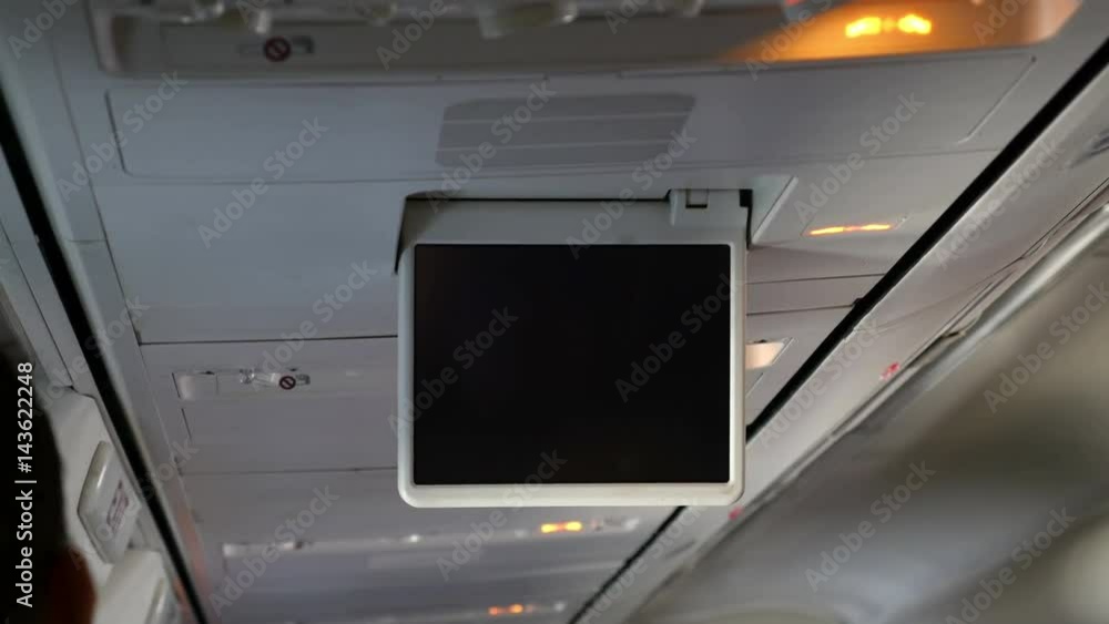 High quality video of Lcd monitor on the airplane in 4K High quality video of Lcd monitor on the airplane in 4K