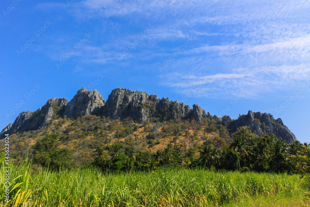 Landscape of mountain and blue sky Landscape of mountain and blue sky