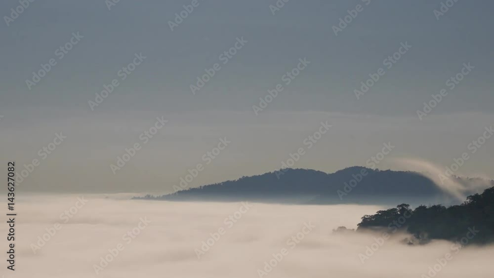 Time-lapse motion of fog in the morning with mountain at Khao Kho, Phetchabun, Thailand Time-lapse motion of fog in the morning with mountain at Khao Kho, Phetchabun, Thailand