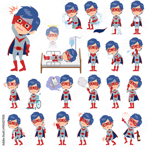 super hero man red gray sickness