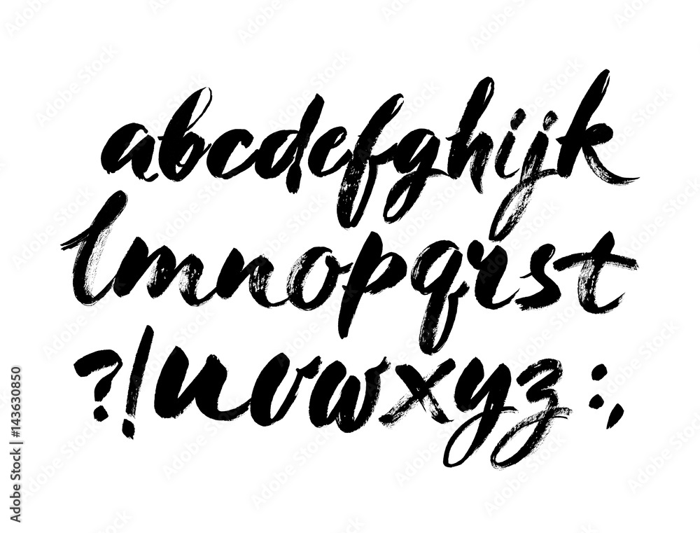 Vector Acrylic Brush Style Hand Drawn Alphabet Font Vector Acrylic Brush Style Hand Drawn Alphabet Font
