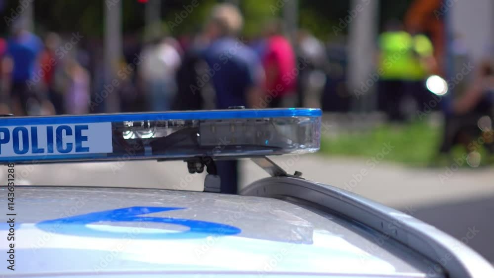 High quality video of blue police lights in 4K High quality video of blue police lights in 4K