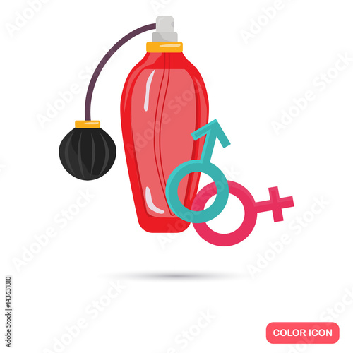 Perfume with pheromones color flat icon for web and mobile design