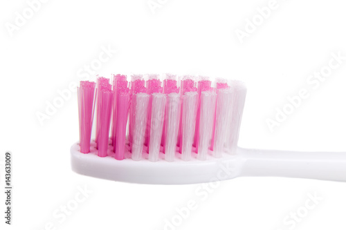 Closeup of toothbrush with round tip bristle