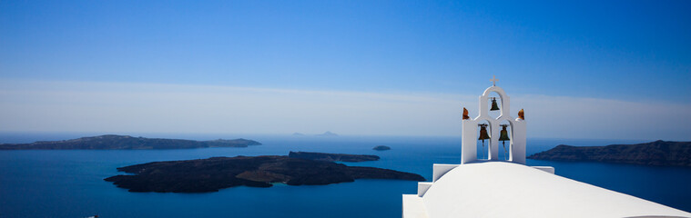 White church in Santorini, Greece