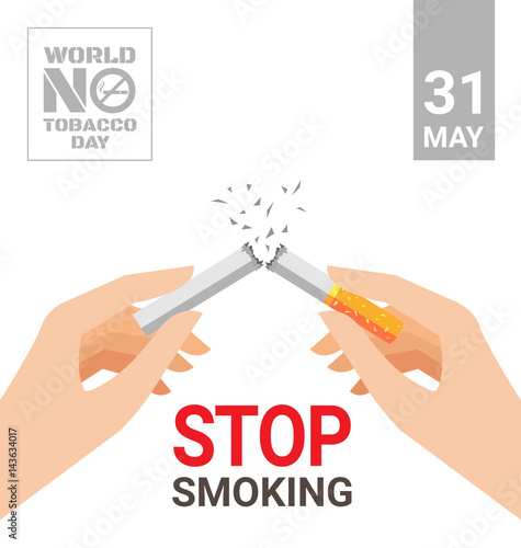 World No Tobacco Day for stop smoking concept