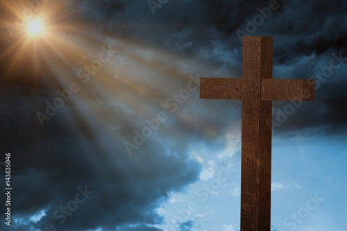 Composite image of wooden cross © vectorfusionart
