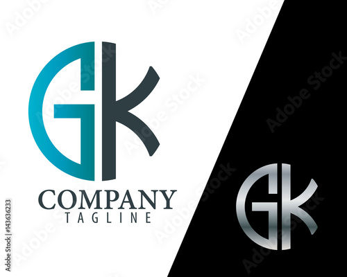 Initial Letter GK With Linked Circle Logo