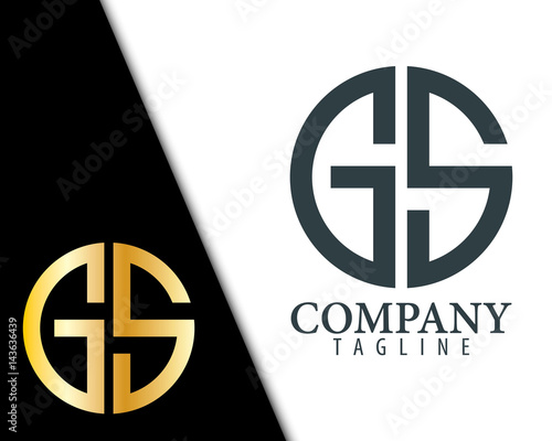 Initial Letter GS With Linked Circle Logo photo