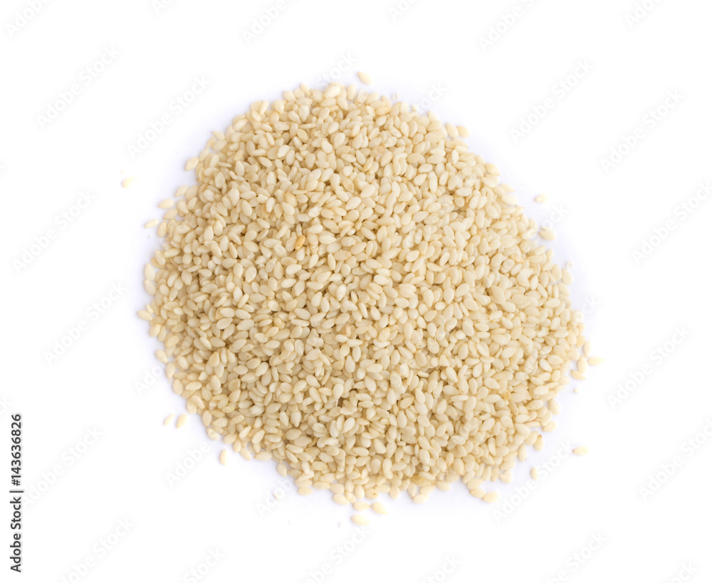 White Sesame Seeds Isolated White Sesame Seeds Isolated