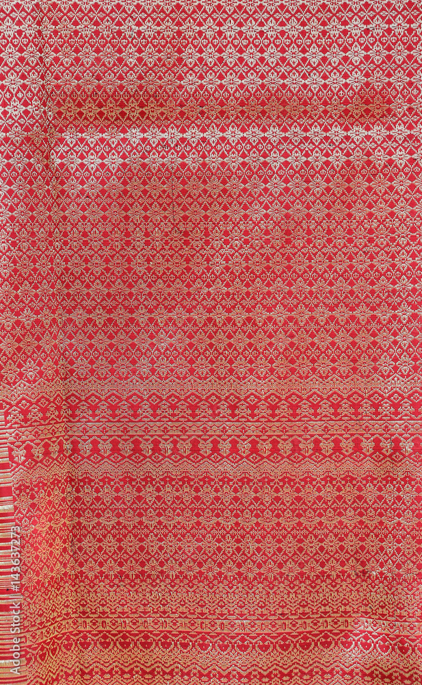 Thai style pattern of Thai silk faric