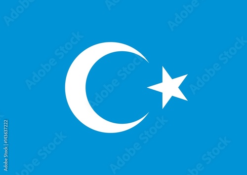 crescent star logo vector. xinjiang logo. uyghurs symbol. photo