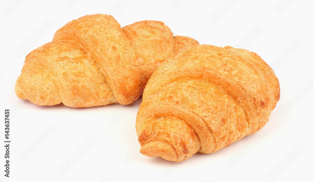 fresh croissant isolated on white background