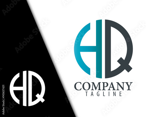 Initial Letter HQ With Linked Circle Logo