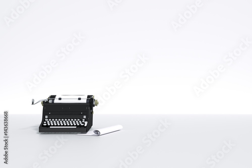 фотографія 3D Rendering : illustration of  typewriter old fashion technology old and technology conceptual