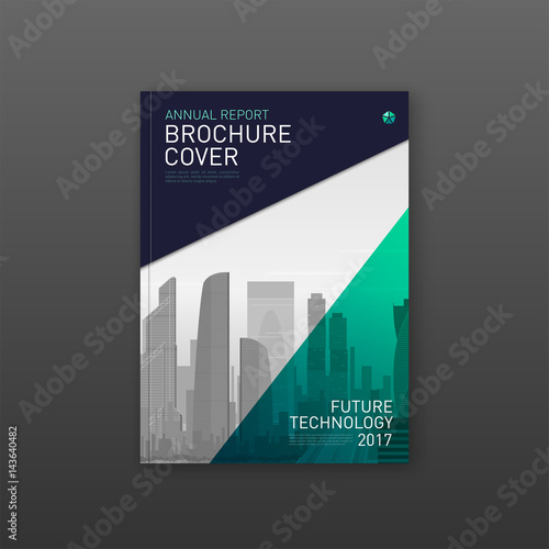 Brochure cover design template for construction or finance company.