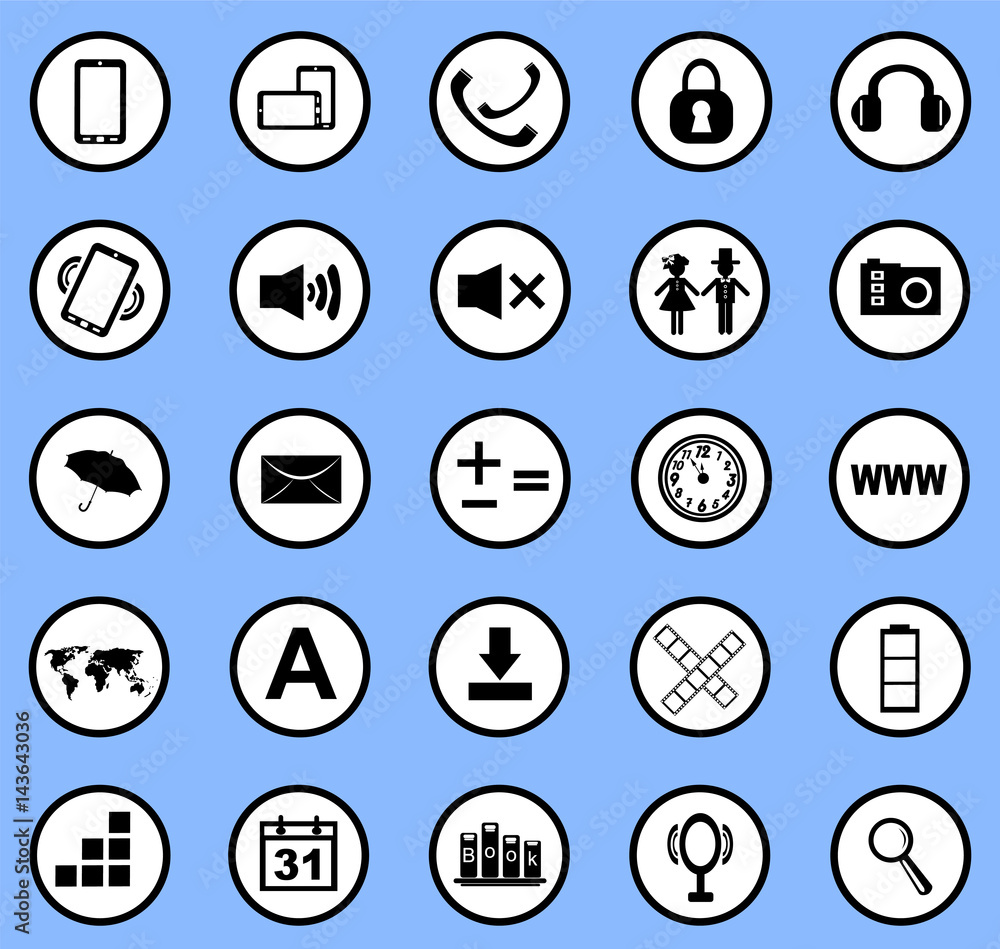 Many black universal web icons Many black universal web icons