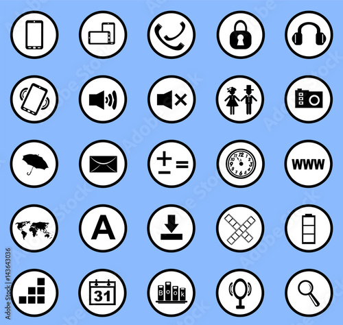 Many black universal web icons