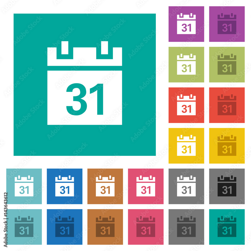 Calendar square flat multi colored icons Calendar square flat multi colored icons