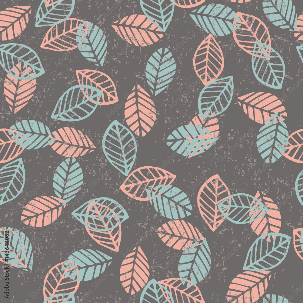 Abstract floral seamless pattern with leaves. Abstract floral seamless pattern with leaves.