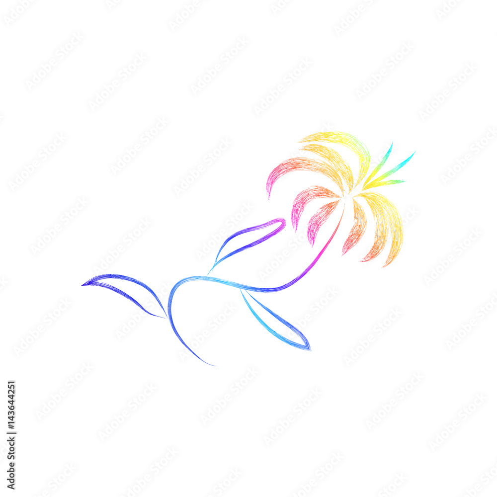 Obraz premium абстрактный цветок на белом фоне, векторная иллюстрация