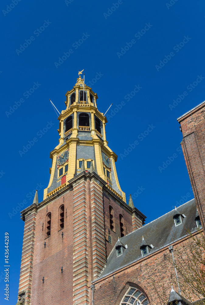 Tower of the A church in the historical center of Groningen