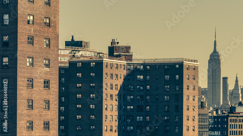 Empire State building, tenements in foreground