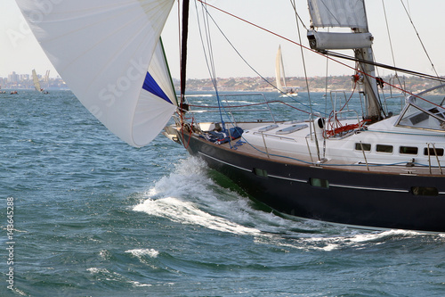 Sailing yacht on the move