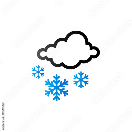 Duo Tone Icon - Weather overcast snowing