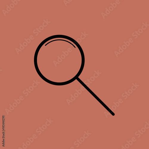 Magnifying glass icon, vector magnifier or loupe sign.