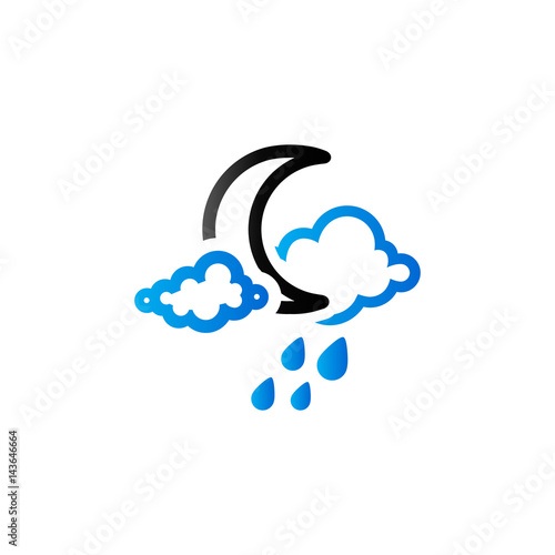 Duo Tone Icon - Weather overcast rainy