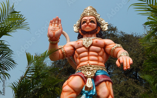 Idol of Hindu deity Hanuman in  Sri Rama Navami festival celebration