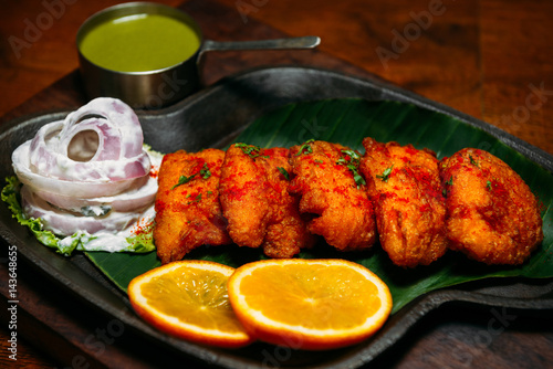 Amritsari fish on the black plate