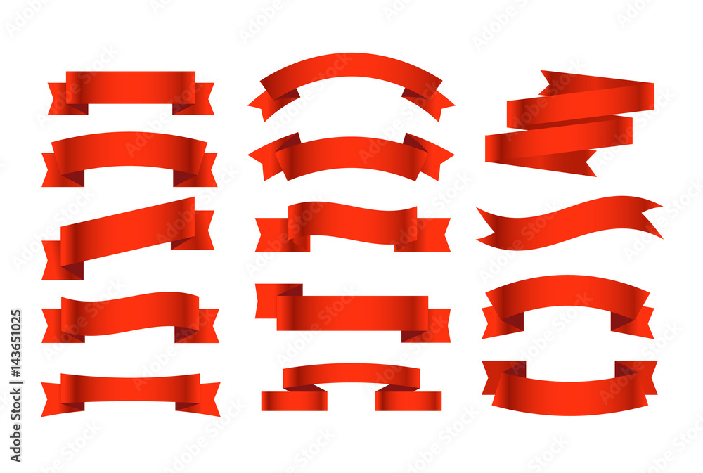 Different retro style ribbons set. Ready for a text Different retro style ribbons set. Ready for a text